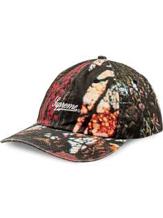 Supreme шестипанельная кепка с принтом и логотипом