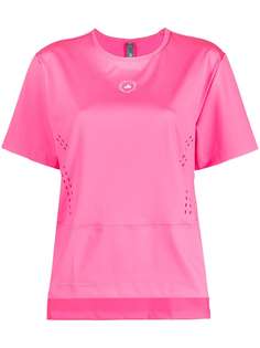 adidas by Stella McCartney футболка с перфорацией и логотипом