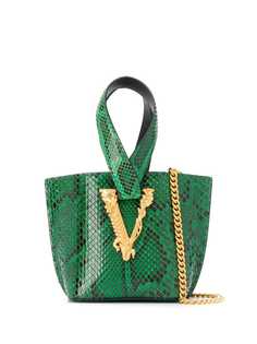 Versace сумка на плечо Virtus с тиснением под кожу змеи