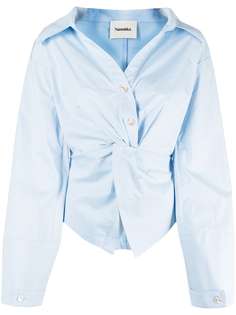 Nanushka рубашка со сборками и длинными рукавами
