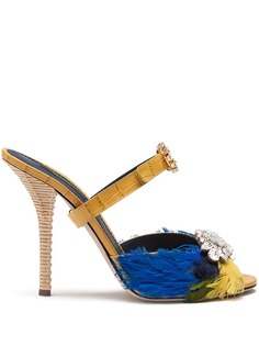 Dolce & Gabbana мюли с перьями