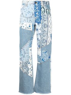 ETRO джинсы в технике пэчворк