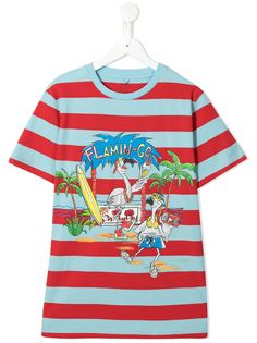 Stella McCartney Kids футболка Flamingo Party в полоску