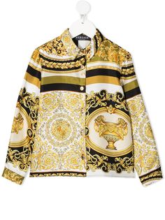 Versace Kids рубашка с длинными рукавами и принтом