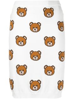 Moschino юбка с узором Teddy Bear