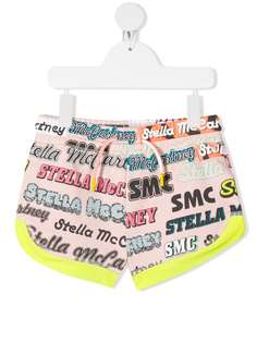 Stella McCartney Kids шорты с контрастной отделкой и логотипом