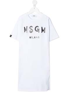 MSGM Kids платье-футболка с логотипом