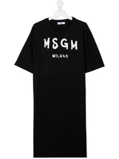 MSGM Kids платье-футболка с короткими рукавами и логотипом