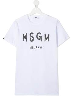 MSGM Kids футболка с короткими рукавами и логотипом