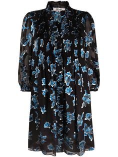 DVF Diane von Furstenberg платье мини Layla с принтом Orchid Rain
