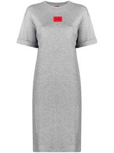 HUGO платье-футболка с нашивкой-логотипом