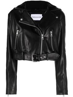 Calvin Klein Jeans укороченная байкерская куртка из искусственной кожи