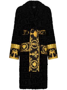 Versace халат с принтом Baroque и логотипом
