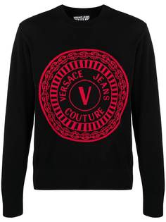 Versace Jeans Couture пуловер вязки интарсия с логотипом