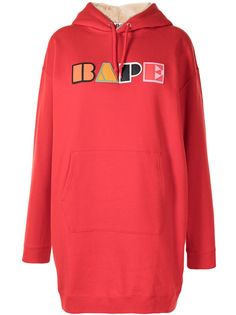 A BATHING APE® платье-худи с нашивкой-логотипом Bape