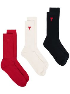 AMI Paris носки вязки интарсия с логотипом