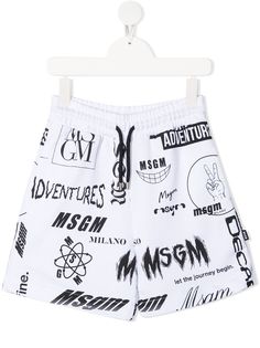 MSGM Kids спортивные шорты с графичным принтом