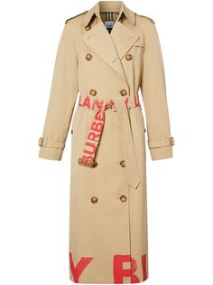 Burberry двубортный тренч с логотипом