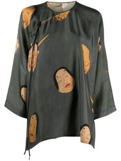 Uma Wang расклешенная блузка с вышивкой