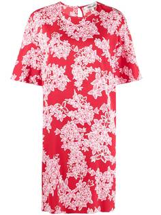 DVF Diane von Furstenberg платье миди с короткими рукавами и цветочным принтом