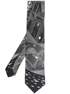 Hermès галстук 2000-х годов с абстрактным принтом Hermes