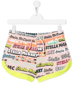 Stella McCartney Kids шорты с контрастной отделкой и логотипом