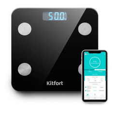 Напольные весы KitFort KT-805, до 180кг, цвет: черный