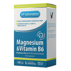 Витаминный комплекс VPLAB Magnesium&Vitamin B6, таблетки, 60шт [vp57125]