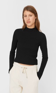 Stradivarius Укороченный Топ Soft Touch Черный L