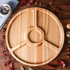 Тарелка-доска для закусок и нарезки Доброе дерево