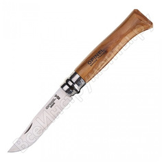 Нож №8, нержавеющая сталь, рукоять оливковое дерево, деревянный футляр, чехол opinel 1004
