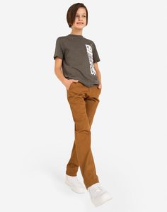 Коричневые зауженные брюки для мальчика Gloria Jeans
