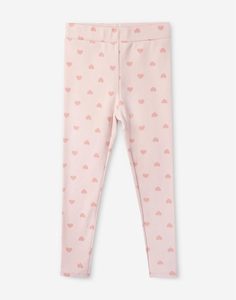 Розовые леггинсы с сердечками для девочки Gloria Jeans