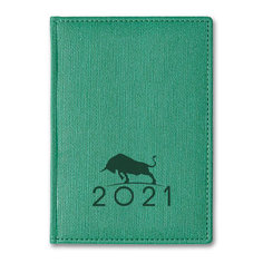 Ежедневник датированный Hatber на 2021 176 л А5 Corduroy Символ года зеленый
