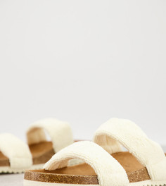 Эксклюзивные кремовые шлепанцы с двумя ремешками из махровой ткани South Beach-Белый