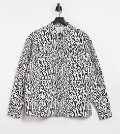 Куртка-рубашка со звериным принтом от комплекта COLLUSION Unisex-Бежевый