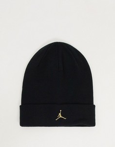 Черная шапка-бини с отворотом Nike Jordan Metal Jumpman-Черный цвет