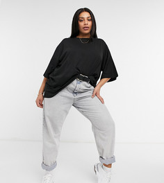 Черная базовая oversized-футболка Missguided Plus-Черный цвет