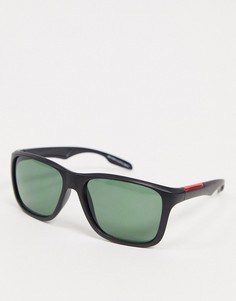 Солнцезащитные очки в квадратной черной оправе SVNX-Черный цвет