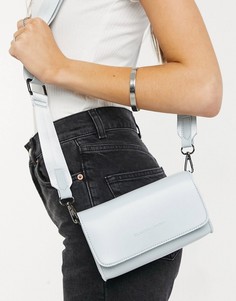 Бледно-голубая маленькая сумка через плечо с тканым ремнем Claudia Canova-Голубой