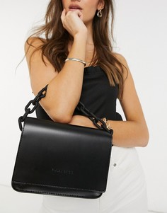 Черная сумка через плечо с массивной цепочкой Claudia Canova-Черный цвет