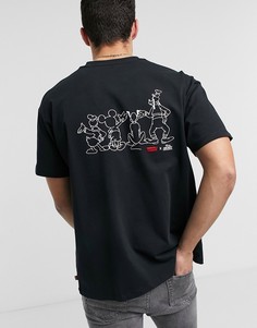 Черная футболка с принтом на груди и спине Levis x Disney-Черный цвет