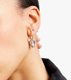 Золотистые серьги-кольца с сердечком и луком Reclaimed Vintage Inspired-Золотистый