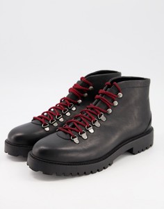 Кожаные походные ботинки черного цвета Walk London-Черный цвет