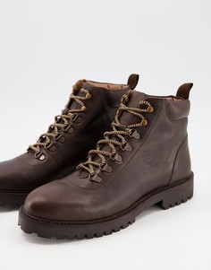 Коричневые кожаные походные ботинки Walk London Sean-Коричневый цвет