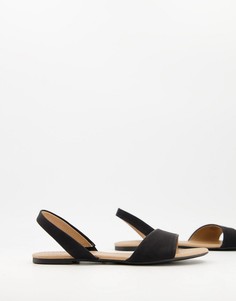 Черные сандалии на плоской подошве с ремешком на пятке Call It Spring Waliweth-Черный цвет