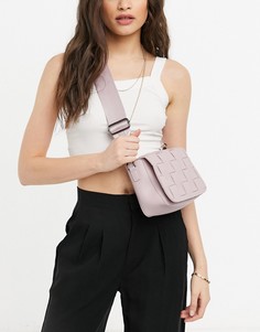 Сиреневая сумка через плечо с отделкой плетением Claudia Canova-Фиолетовый цвет