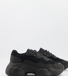 Черные кроссовки на массивной подошве для широкой стопы ASOS DESIGN Divine-Черный цвет