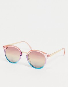 Круглые солнцезащитные очки с эффектом омбре от розового до голубого цвета AJ Morgan-Розовый цвет
