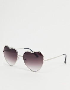 Солнцезащитные очки серебристого цвета в форме сердца AJ Morgan-Серебристый
